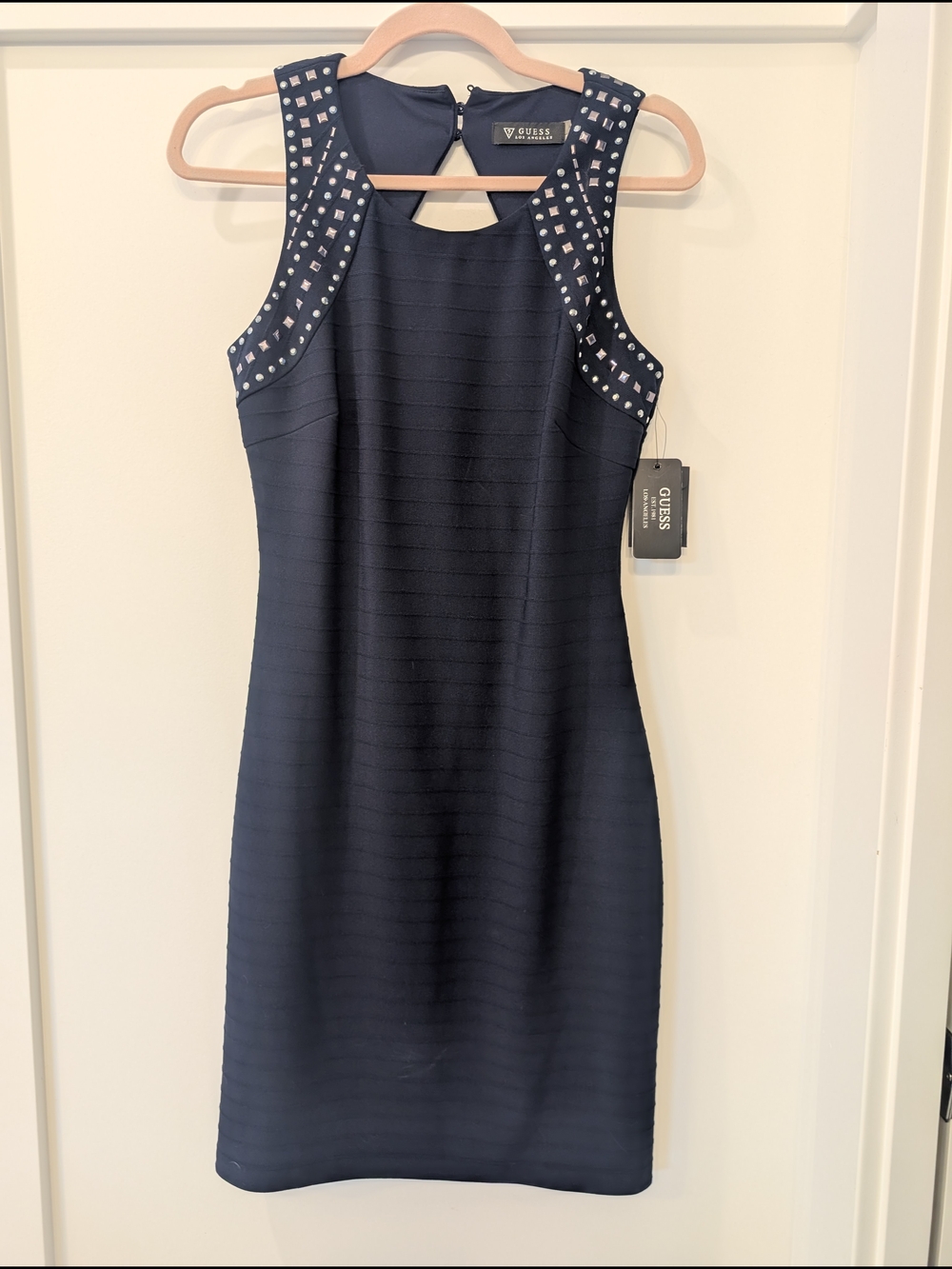 GUESS Navy Studded Sleeveless Sheath Dress - Y2K NWT